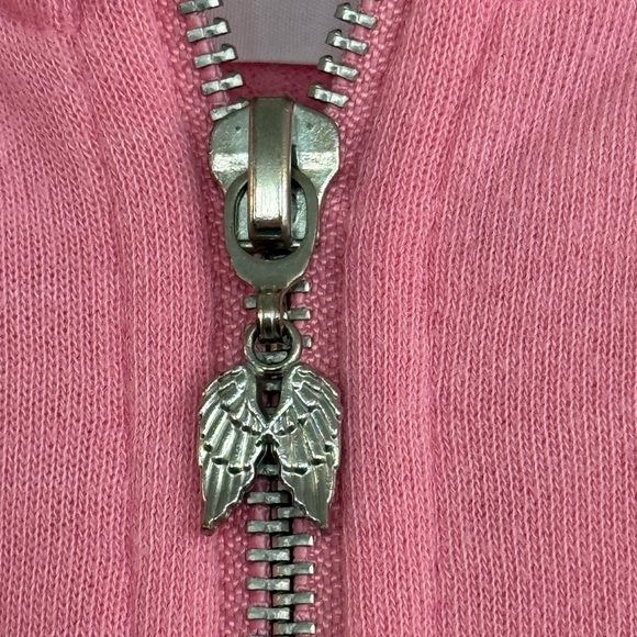 VICTORIA’S SECRET Embellished Angel Wings Pink Zip Up Hoodie Size L - Picture 3 of 8